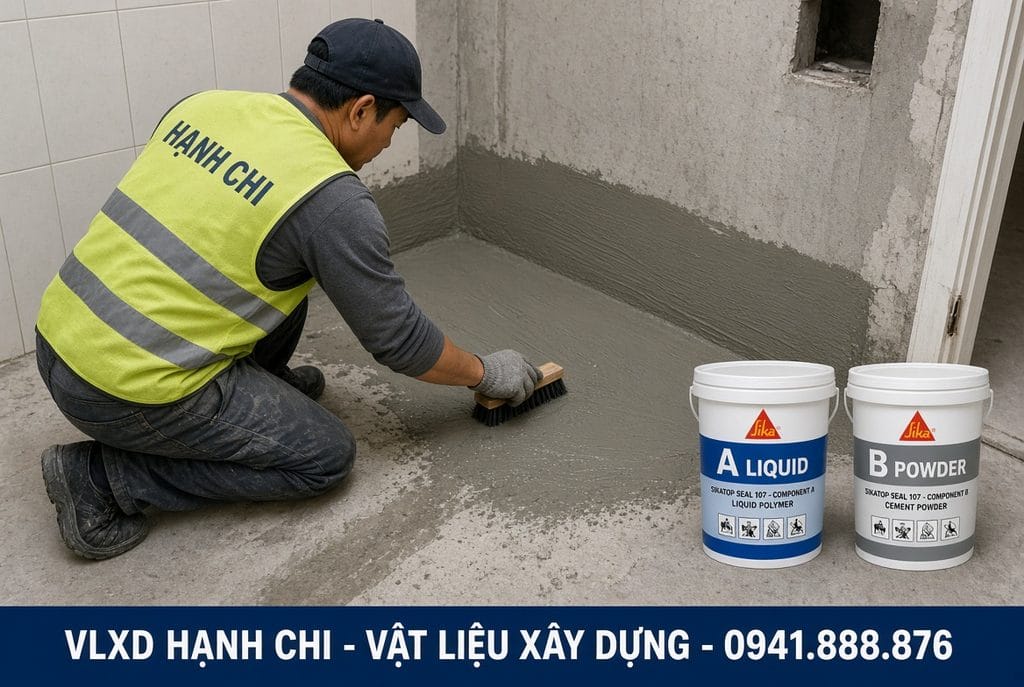 Hướng dẫn chống thấm WC SikaTop 107 + Grout 214-11